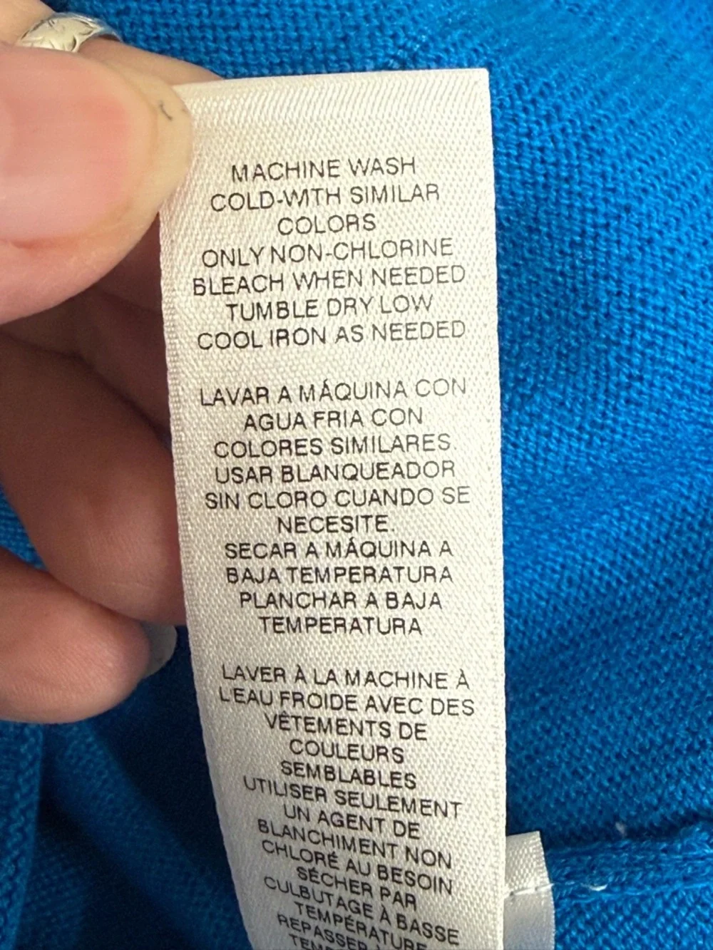 Chico's Teal V Neck Knit Top Short Sleeve Tunic Pockets Size 2 Soft Chic - Picture 10 of 11